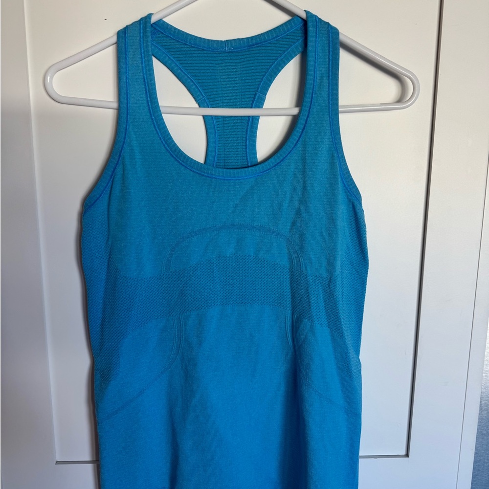 lululemon athletica Swiftly racer back Blue Tank Top SIZE 6